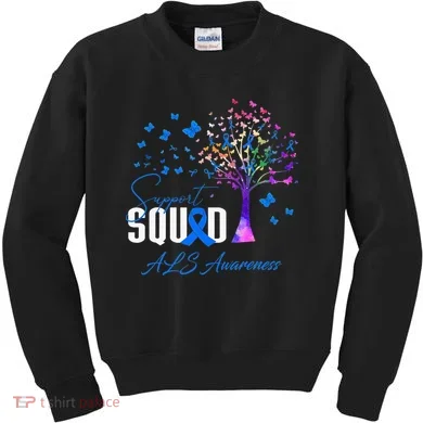Support Squad For Als Awareness Kids Sweatshirt