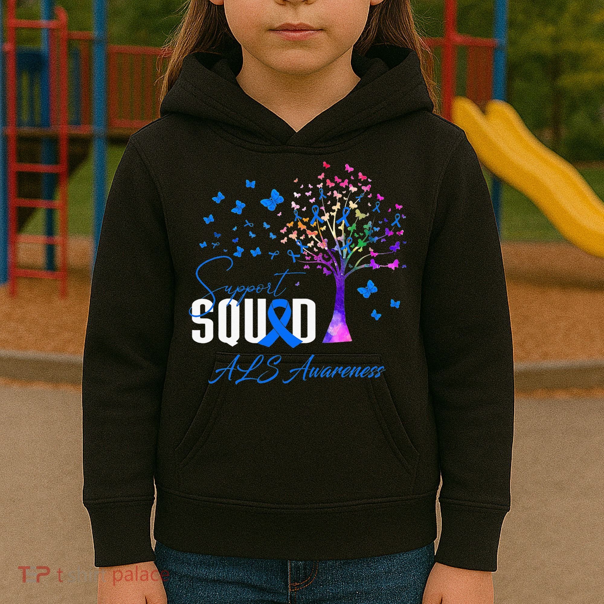 Support Squad For Als Awareness Kids Hoodie