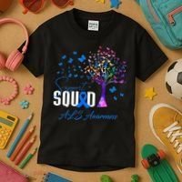 Support Squad For Als Awareness Kids T-Shirt thumb 3