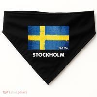 Stockholm Sweden Flag Stockholm USA-Made Doggie Bandana thumb 0
