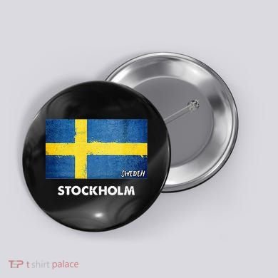 Stockholm Sweden Flag Stockholm Button