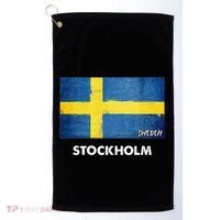 Stockholm Sweden Flag Stockholm Golf Towel thumb 0