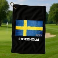 Stockholm Sweden Flag Stockholm Golf Towel thumb 1