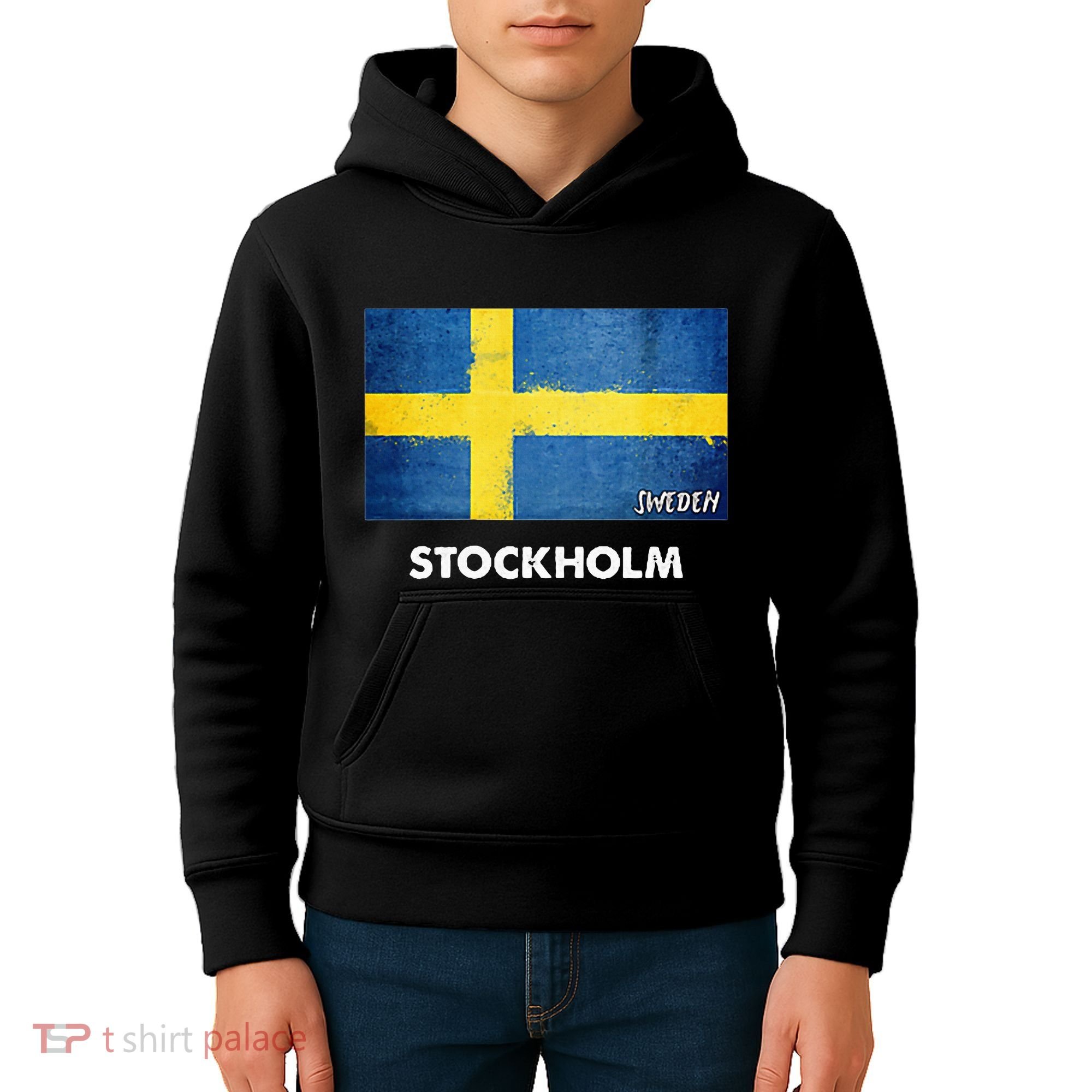 Stockholm Sweden Flag Stockholm Kids Hoodie