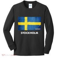 Stockholm Sweden Flag Stockholm Kids Long Sleeve Shirt thumb 0