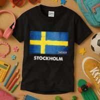 Stockholm Sweden Flag Stockholm Kids T-Shirt thumb 3