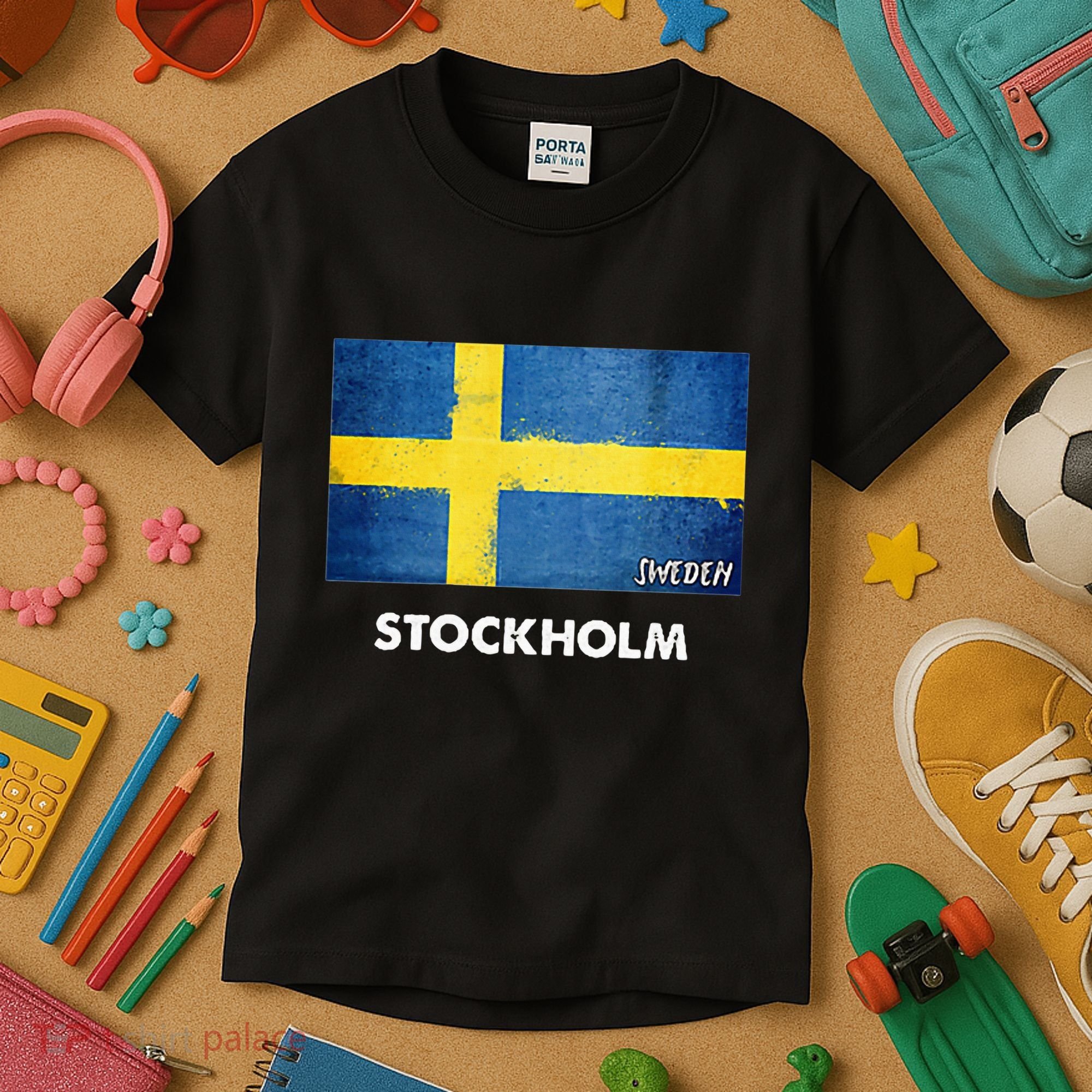 Stockholm Sweden Flag Stockholm Kids T-Shirt