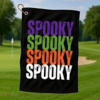 Spooky Spooky Funny Cute Halloween Golf Towel thumb 1