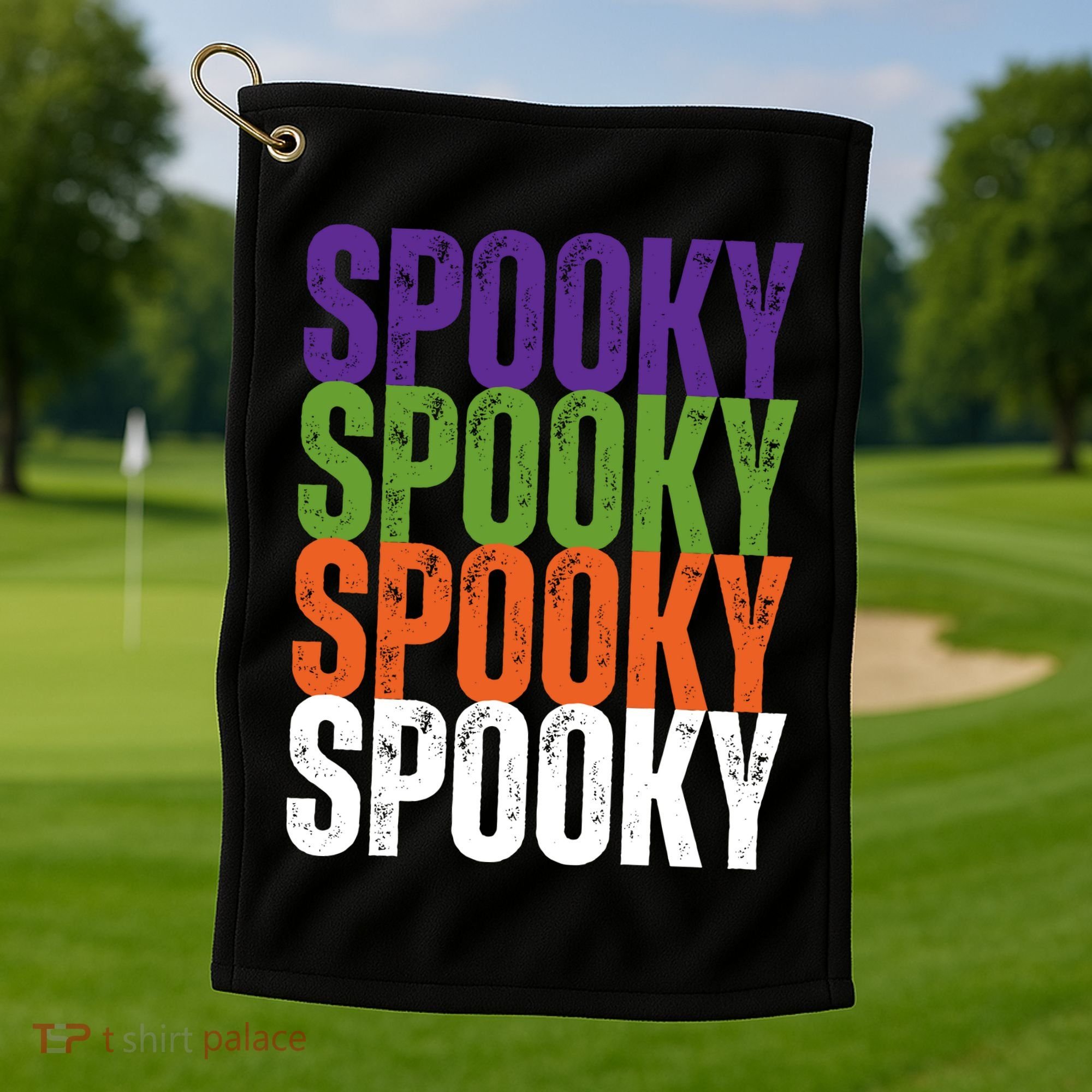 Spooky Spooky Funny Cute Halloween Golf Towel