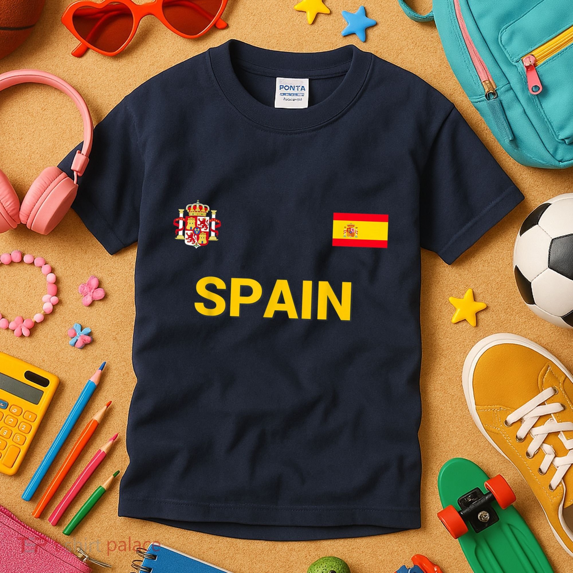 Spain Shirt-Espana Flag Jersey Soccer -Football Kids T-Shirt