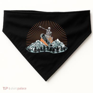 Ski Skull Funny Snowboarding Lover USA-Made Doggie Bandana