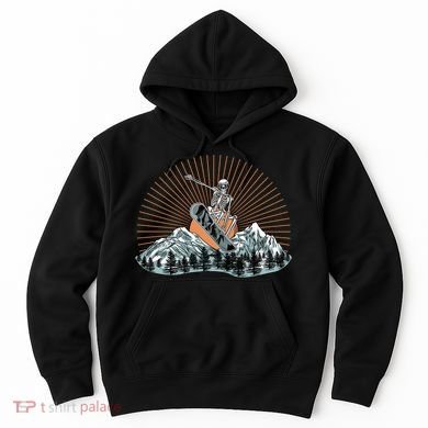 Ski Skull Funny Snowboarding Lover Hoodie