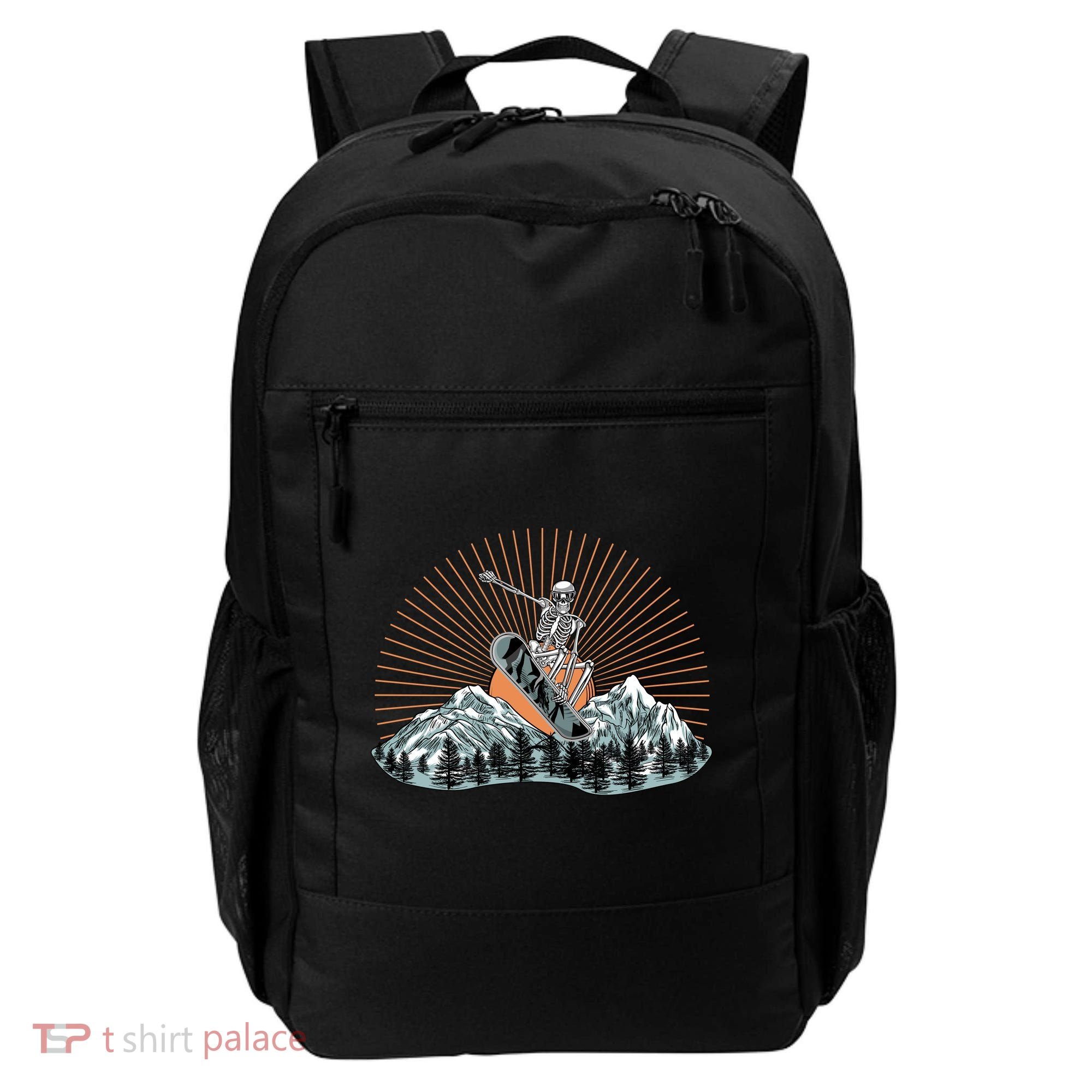 Ski Skull Funny Snowboarding Lover Backpack