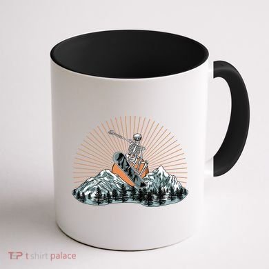Ski Skull Funny Snowboarding Lover Coffee Mug back