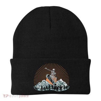 Ski Skull Funny Snowboarding Lover Beanie
