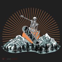 Ski Skull Funny Snowboarding Lover Beanie thumb 2