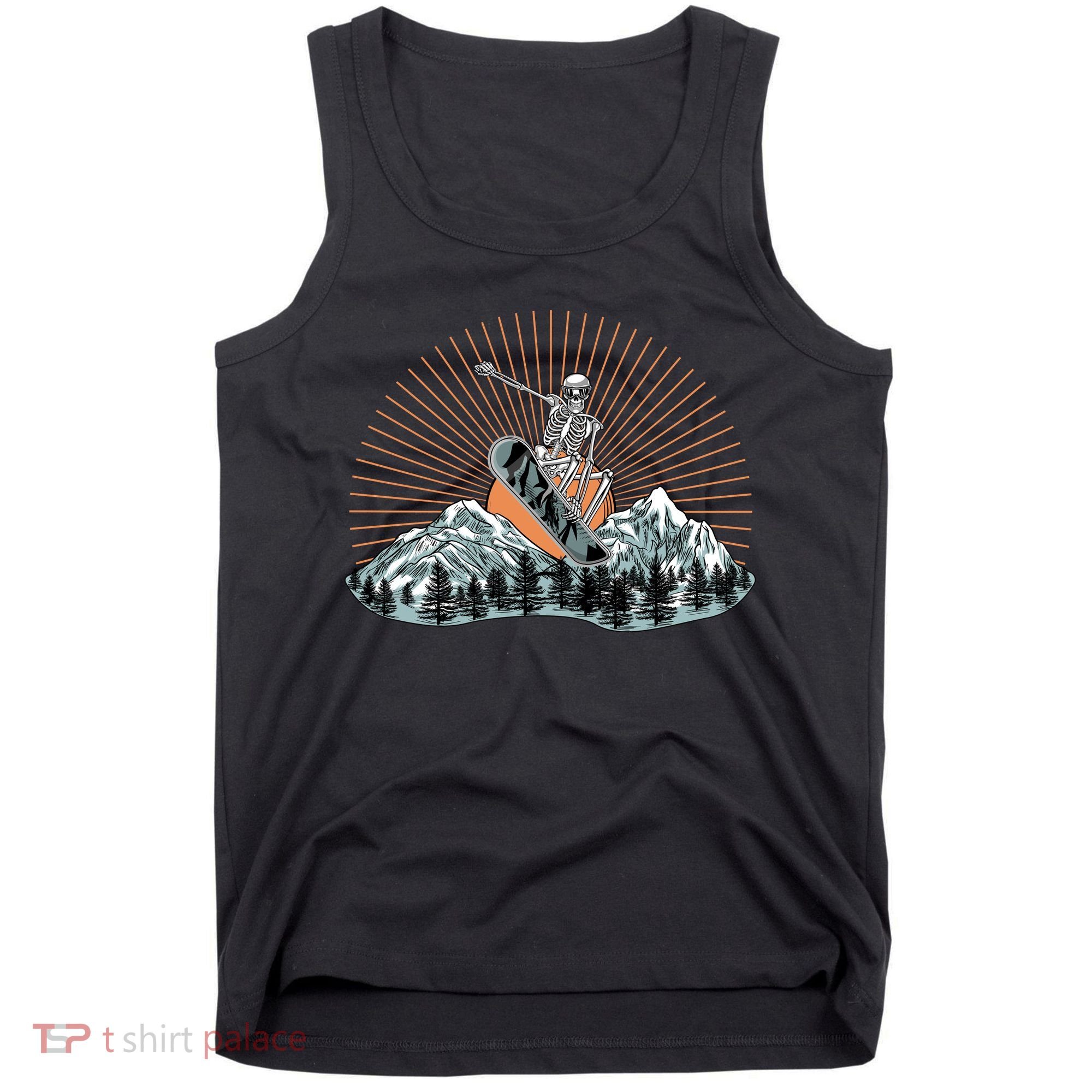 Ski Skull Funny Snowboarding Lover Tank Top