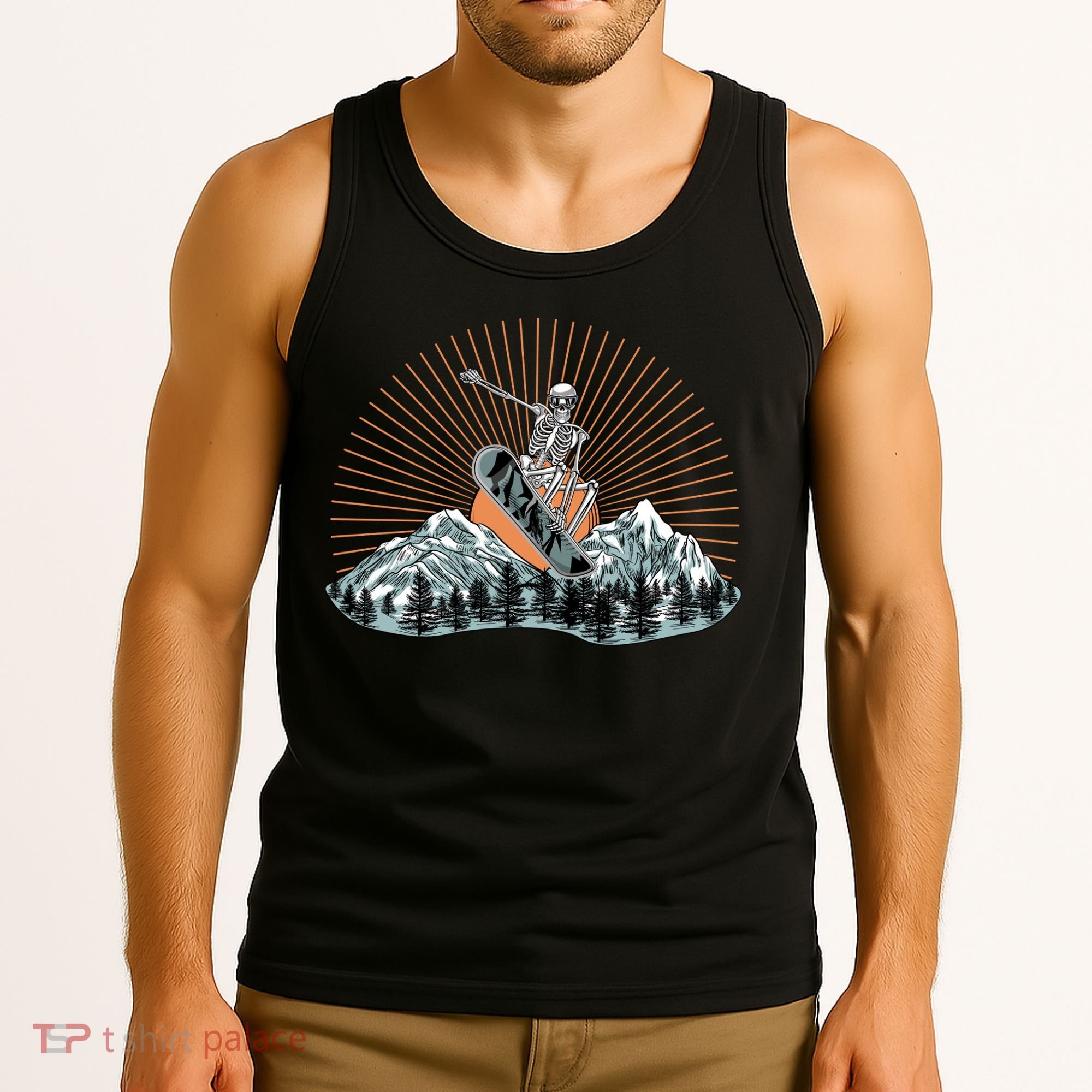 Ski Skull Funny Snowboarding Lover Tank Top