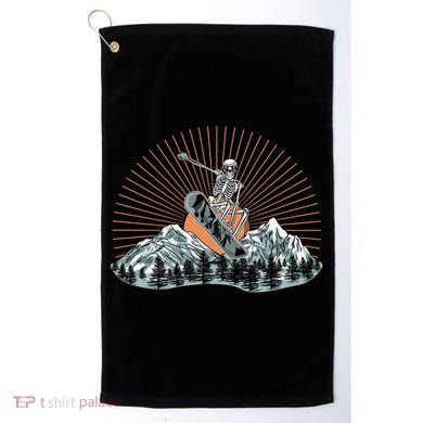 Ski Skull Funny Snowboarding Lover Golf Towel