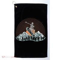Ski Skull Funny Snowboarding Lover Golf Towel thumb 0