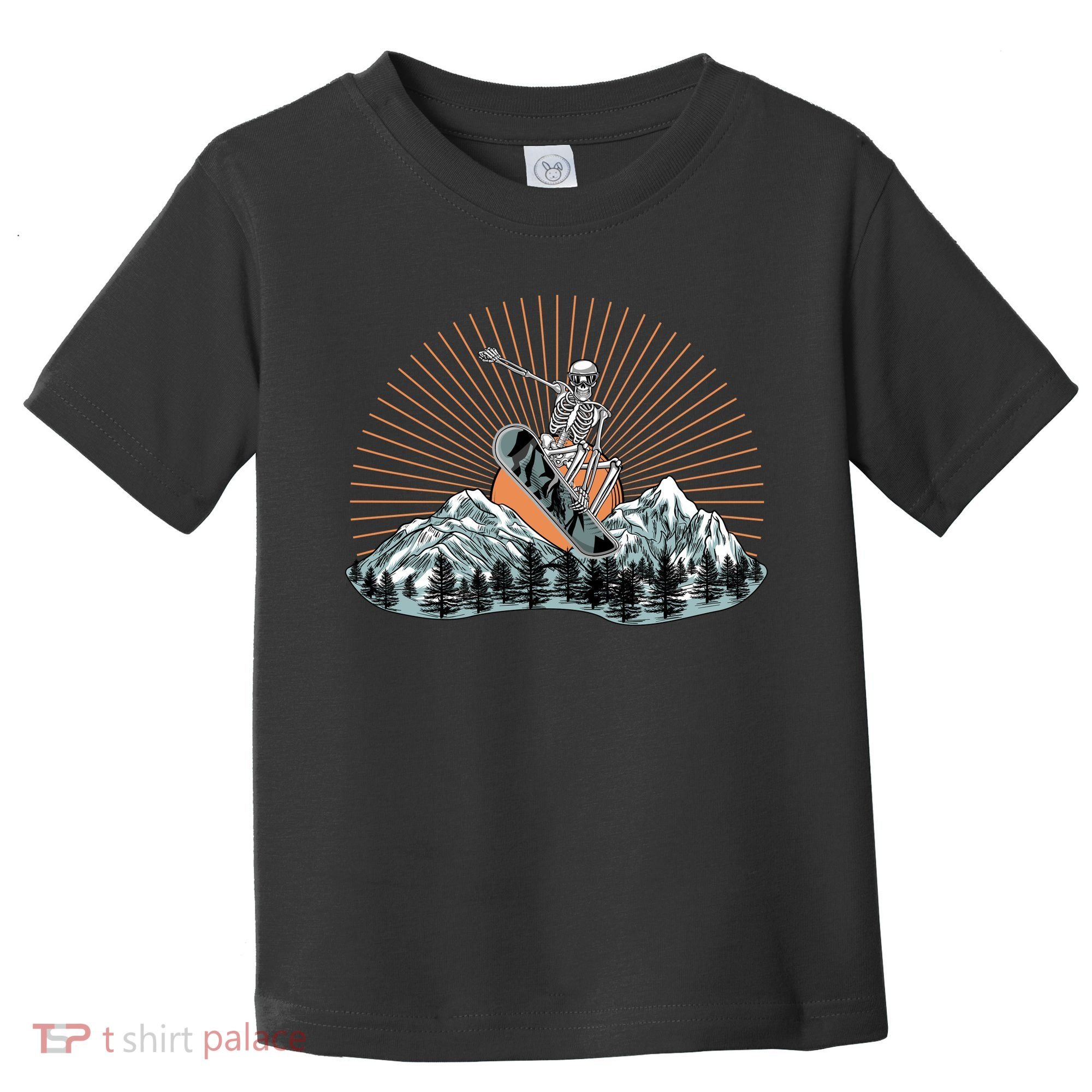Ski Skull Funny Snowboarding Lover Toddler T-Shirt