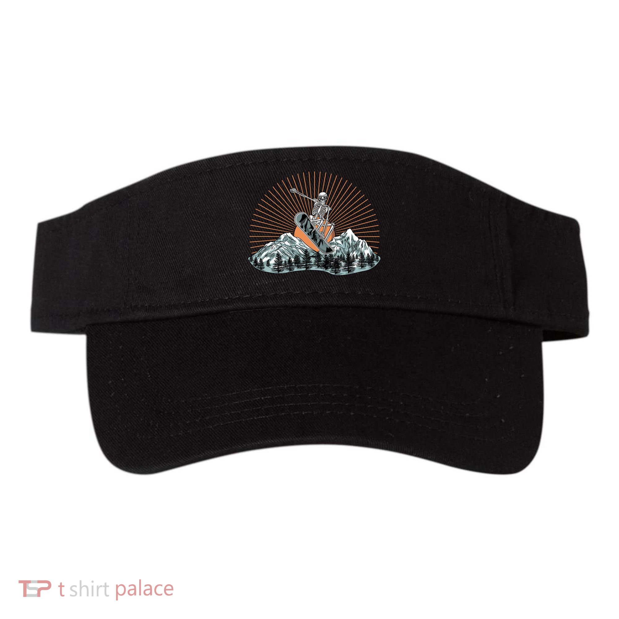 Ski Skull Funny Snowboarding Lover Visor