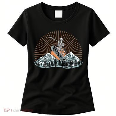 Ski Skull Funny Snowboarding Lover Women's T-Shirt