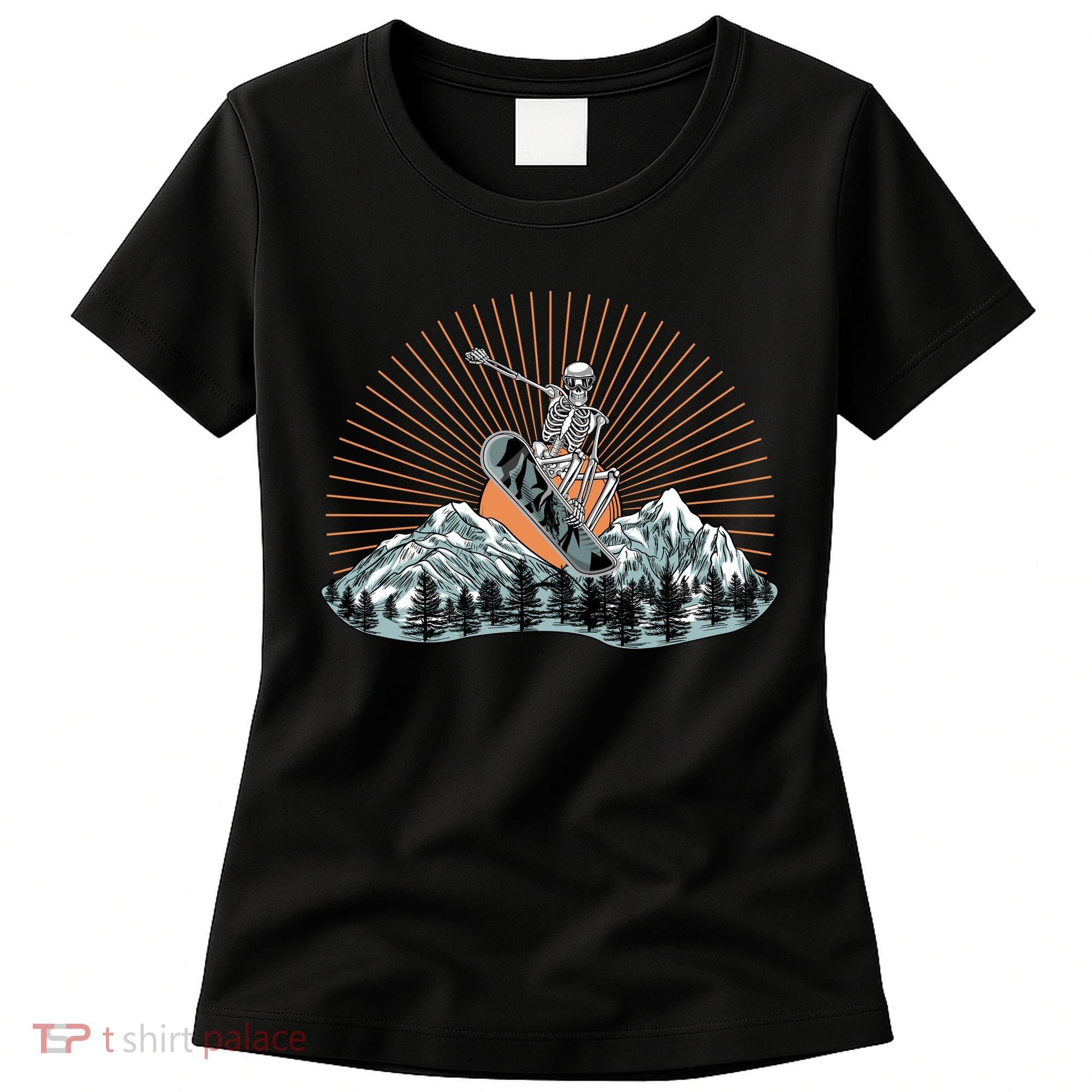 Ski Skull Funny Snowboarding Lover Women's T-Shirt