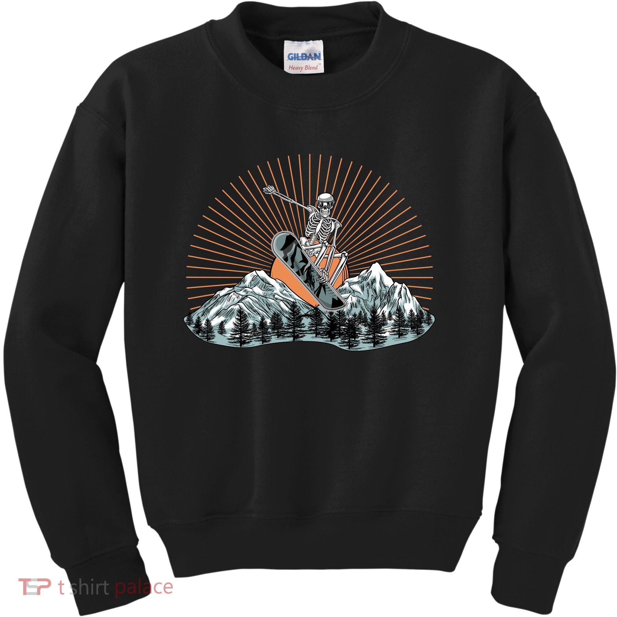 Ski Skull Funny Snowboarding Lover Kids Sweatshirt