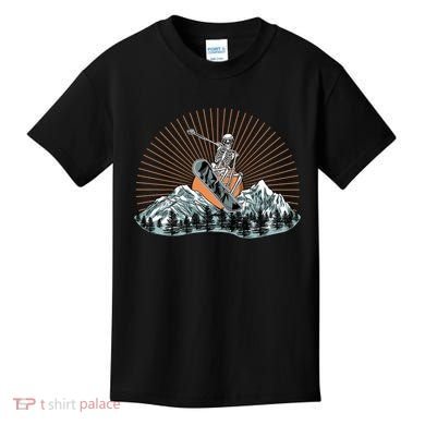 Ski Skull Funny Snowboarding Lover Kids T-Shirt