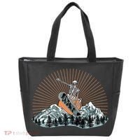 Ski Skull Funny Snowboarding Lover Tote Bag thumb 0