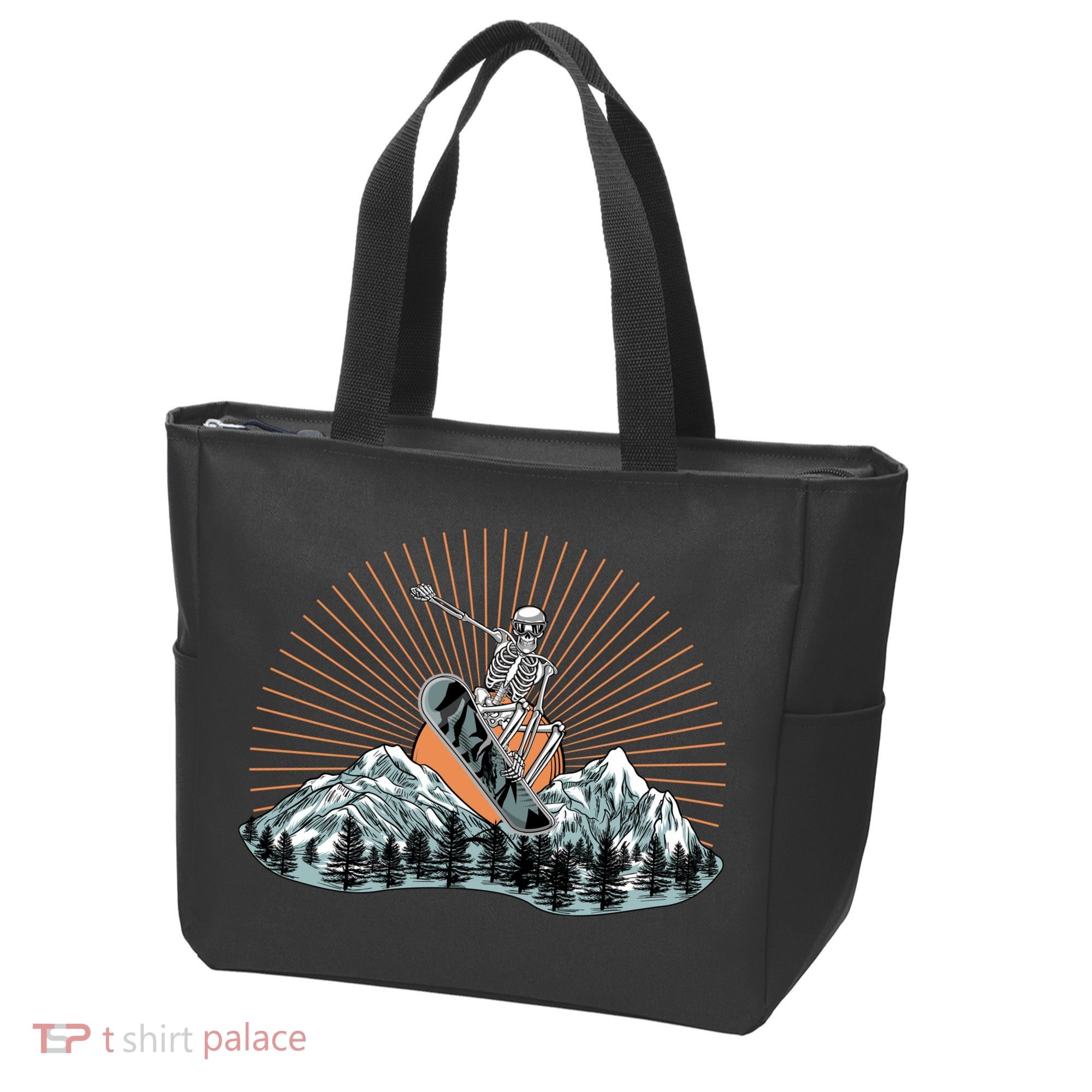 Ski Skull Funny Snowboarding Lover Tote Bag