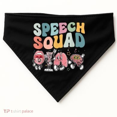 Speech Squad Funny Speech Therapy Speech Pathologist USA-Made Doggie Bandana