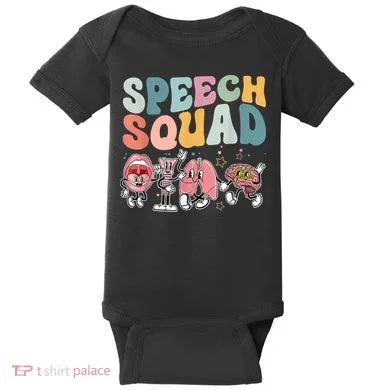 Speech Squad Funny Speech Therapy Speech Pathologist Baby Bodysuit