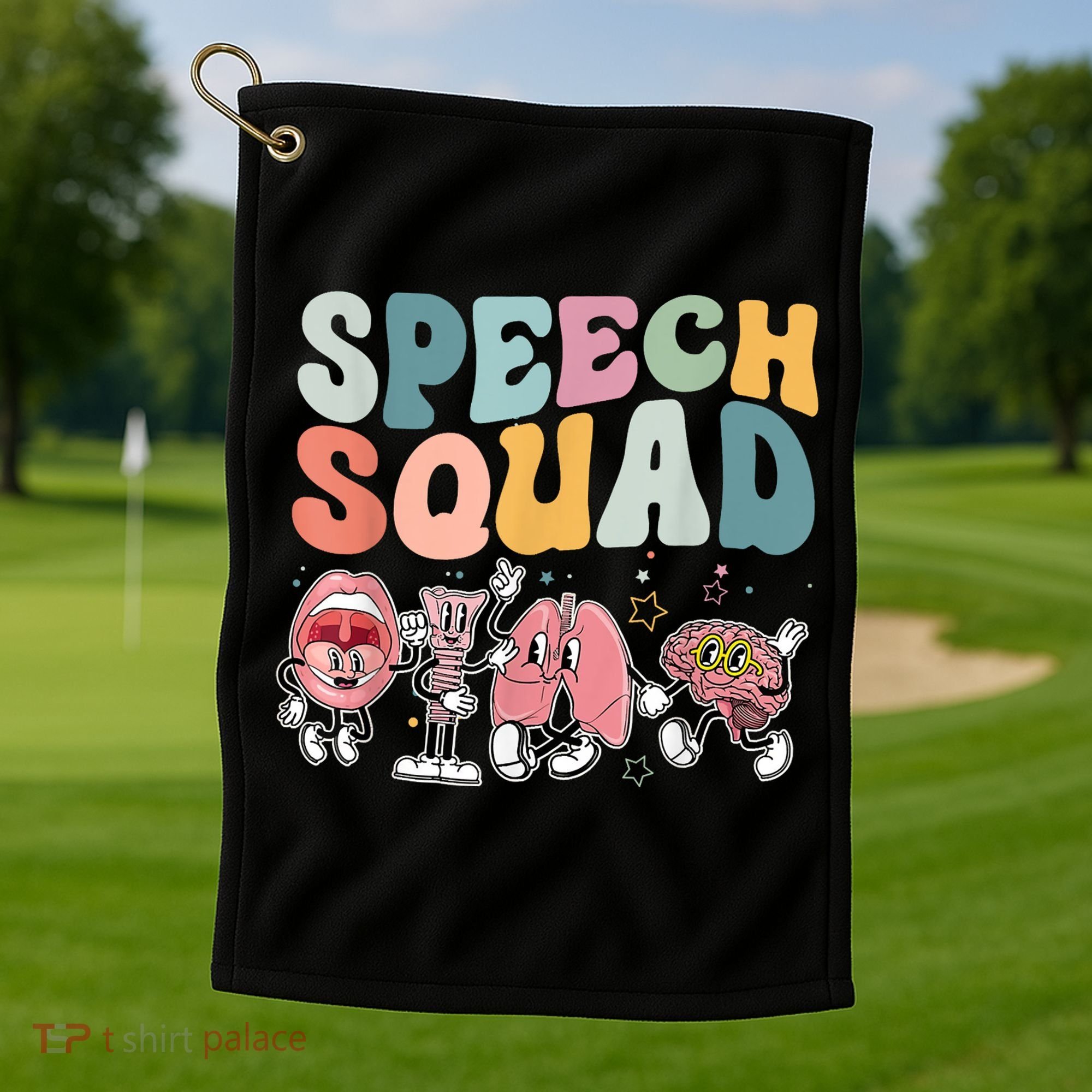 Speech Squad Funny Speech Therapy Speech Pathologist Golf Towel