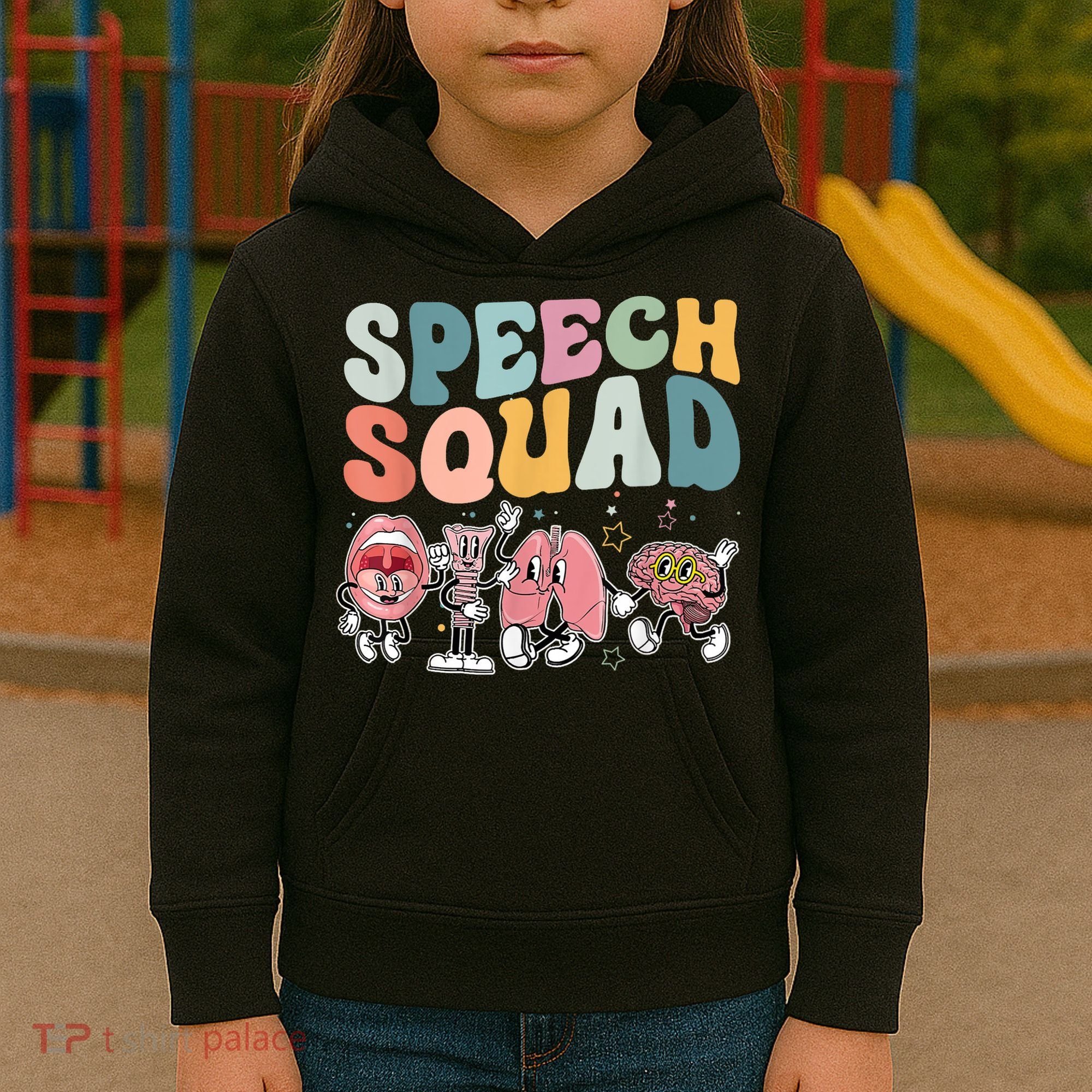 Speech Squad Funny Speech Therapy Speech Pathologist Kids Hoodie