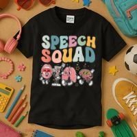 Speech Squad Funny Speech Therapy Speech Pathologist Kids T-Shirt thumb 3