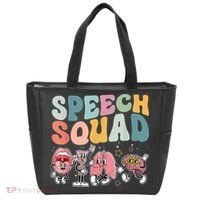Speech Squad Funny Speech Therapy Speech Pathologist Tote Bag thumb 0