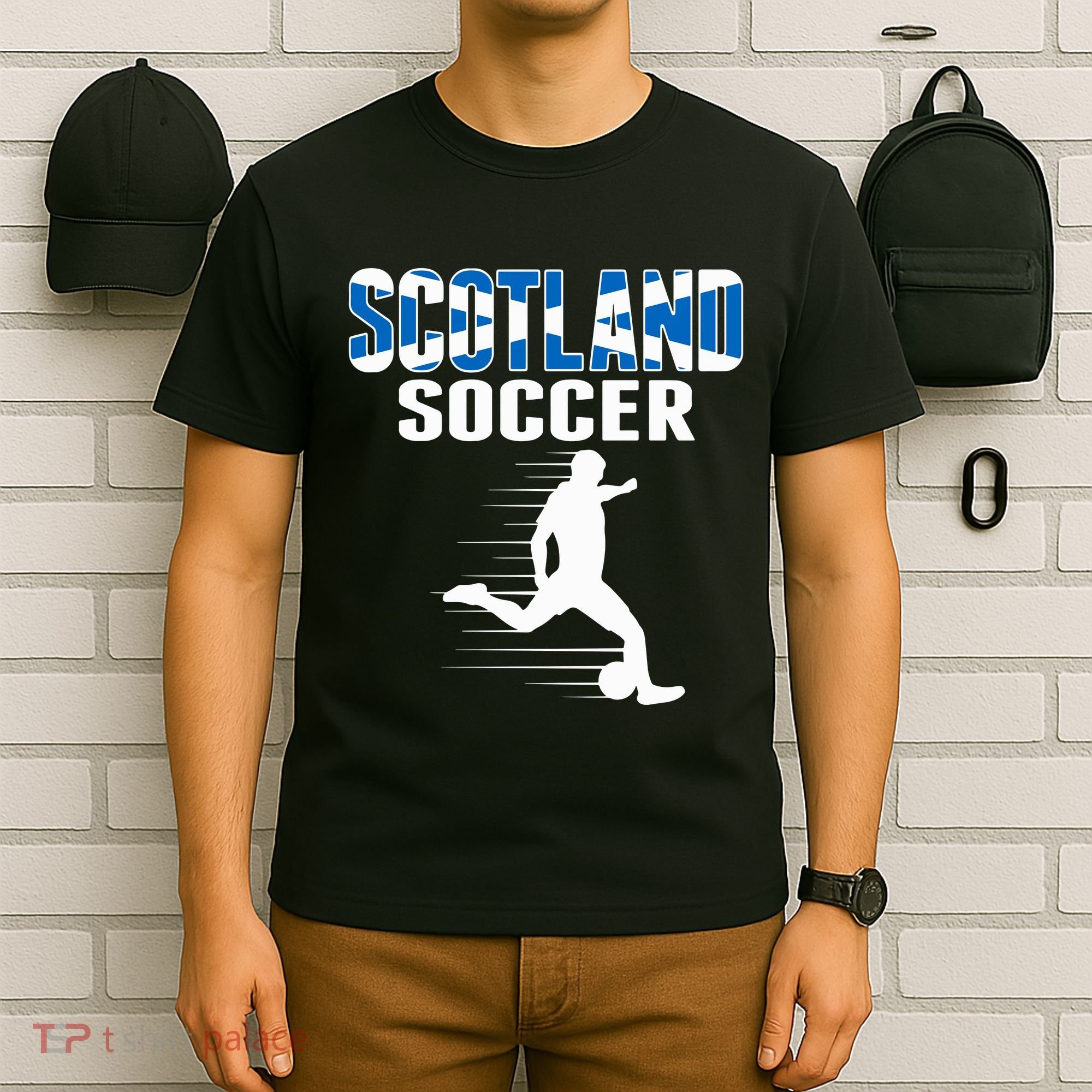 Scotland Soccer Fans Jersey Scottish Flag Football Lovers T-Shirt