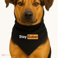 Stay Sober Funny Saying USA-Made Doggie Bandana thumb 1
