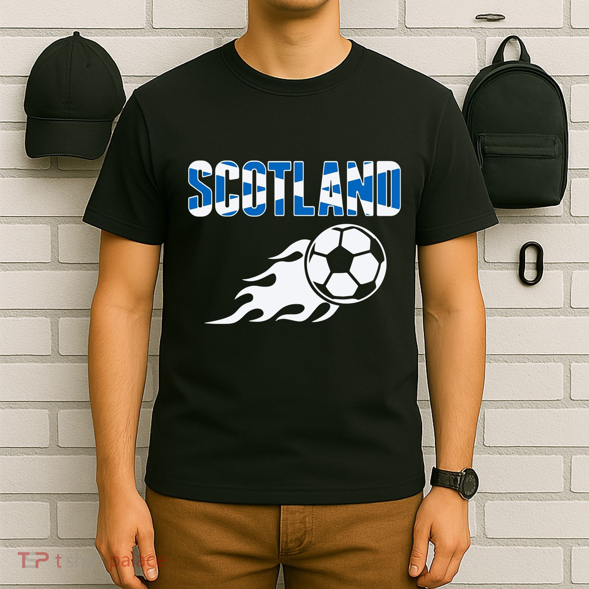Scotland Soccer Fans Jersey Scottish Flag Football Lovers T-Shirt
