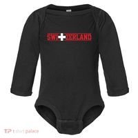 Switzerland Swiss Flag Travel Souvenir Gift Baby Long Sleeve Bodysuit thumb 0