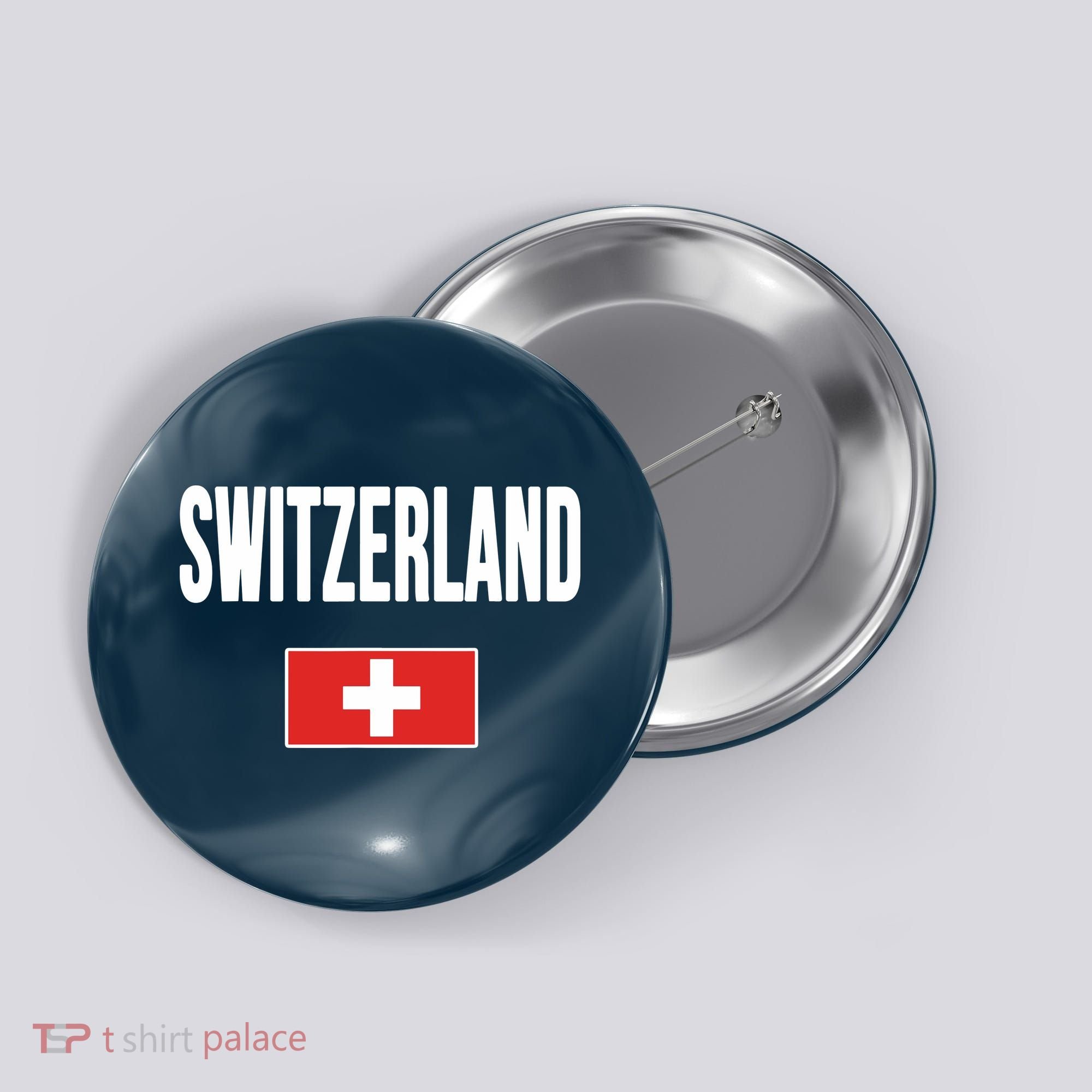 Switzerland Swiss Flag Button