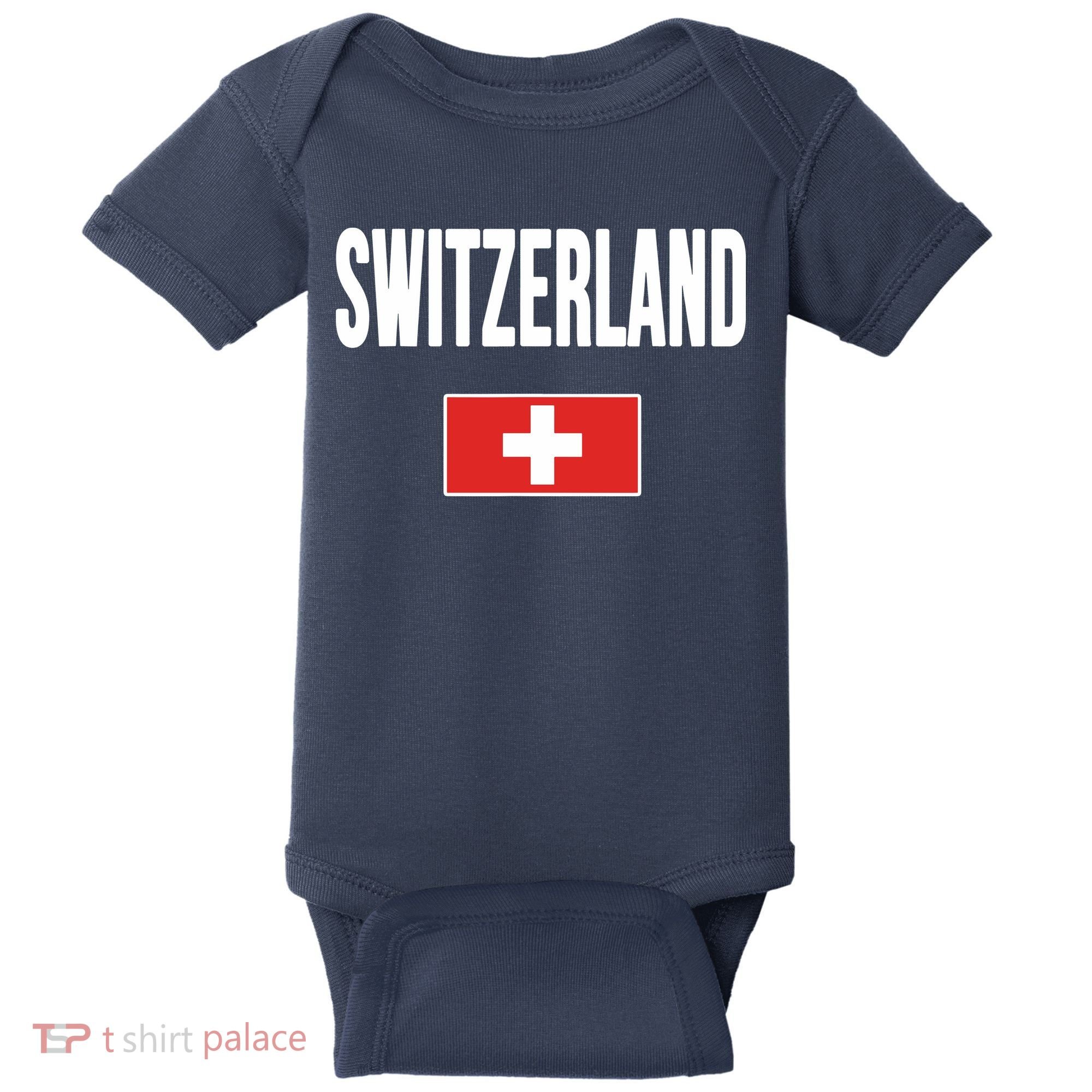 Switzerland Swiss Flag Baby Bodysuit