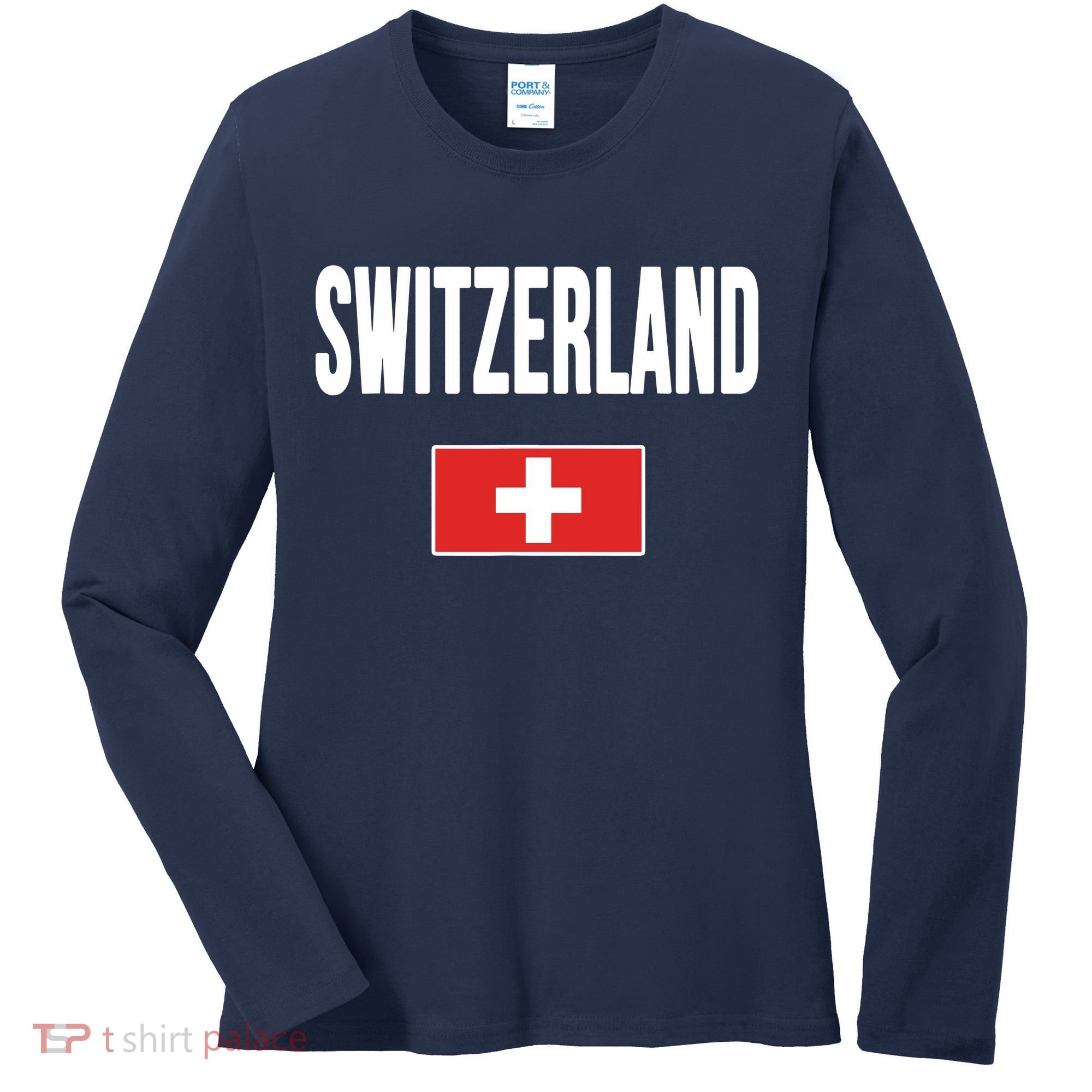 Switzerland Swiss Flag Women's Long Sleeve Shirt