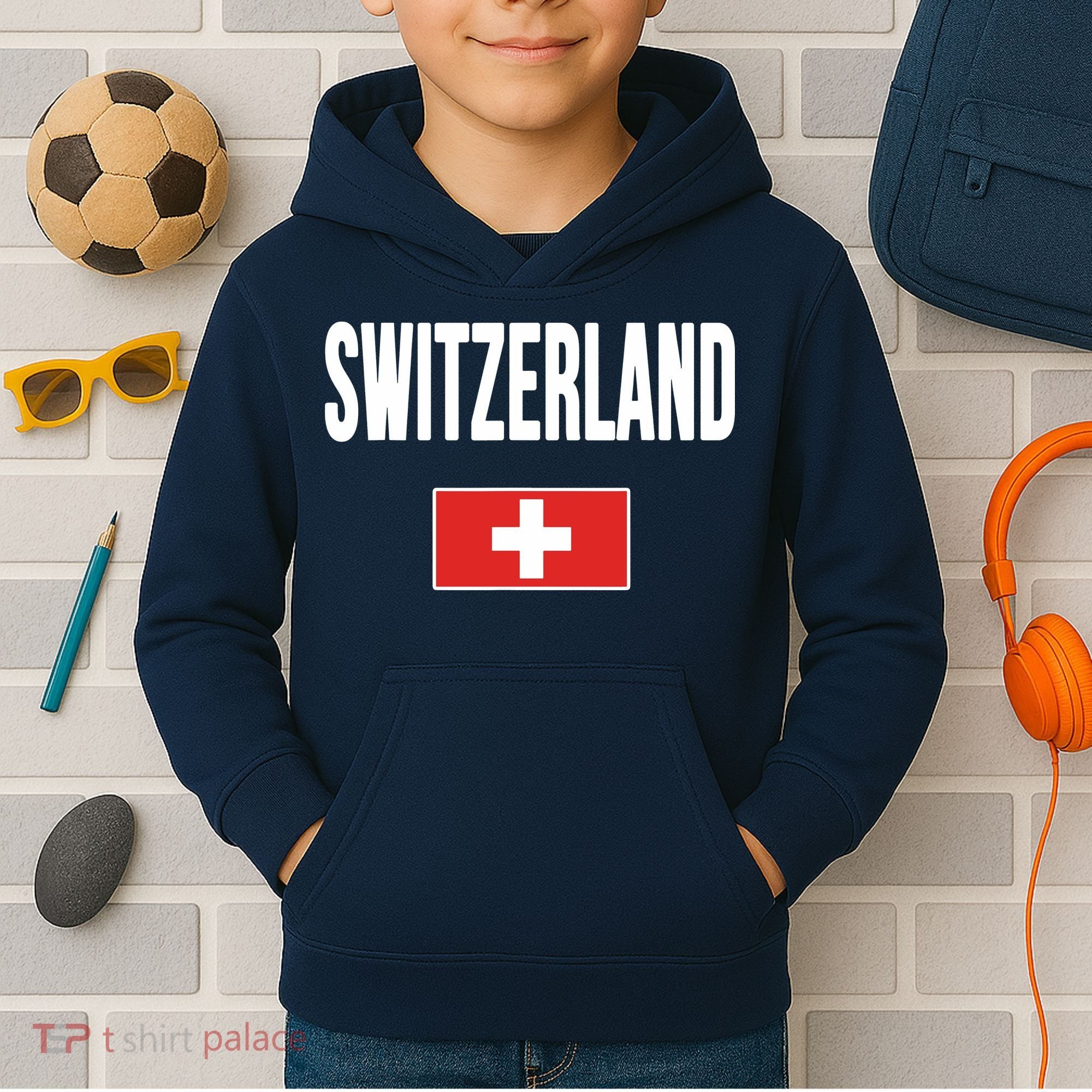Switzerland Swiss Flag Kids Hoodie
