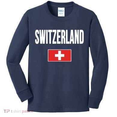 Switzerland Swiss Flag Kids Long Sleeve Shirt