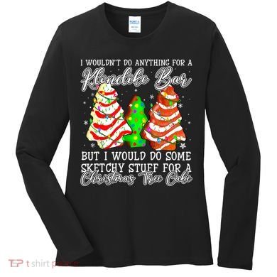 Sketchy Stuff For Some Christmas Tree Cakes Debbie Pajama Women's Long Sleeve Shirt