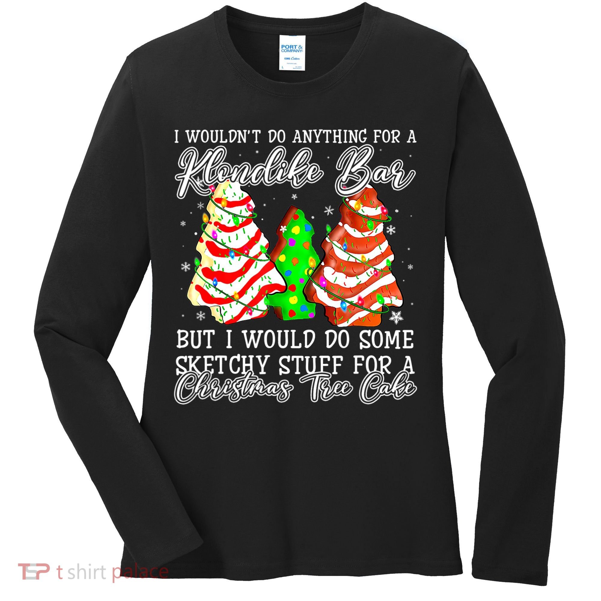 Sketchy Stuff For Some Christmas Tree Cakes Debbie Pajama Women's Long Sleeve Shirt