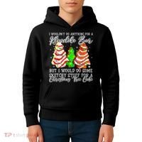 Sketchy Stuff For Some Christmas Tree Cakes Debbie Pajama Kids Hoodie thumb 4